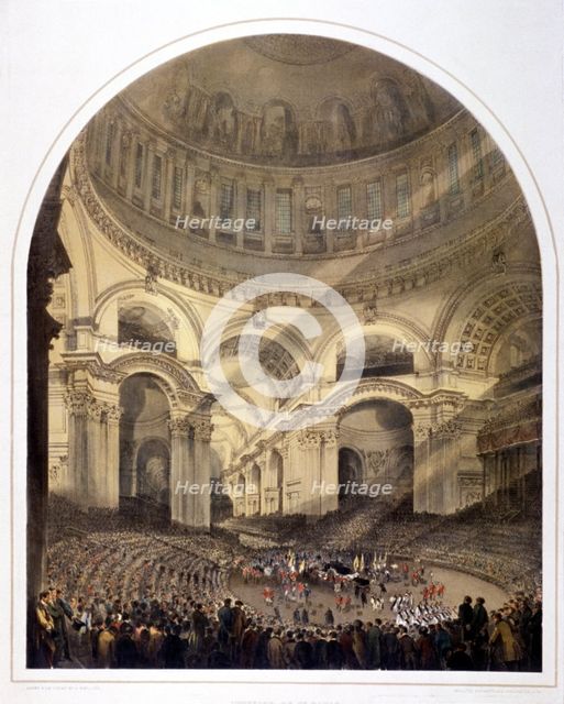 St Paul's Cathedral (new) interior, London, c1852. Artist: Andrew Maclure