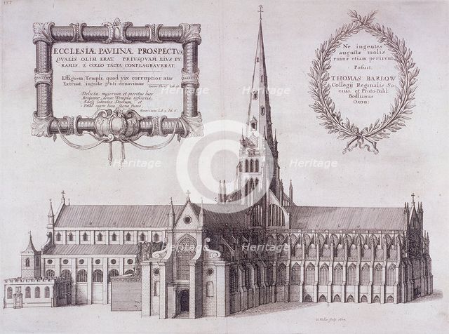 St Paul's Cathedral (old), London, 1657. Artist: Wenceslaus Hollar