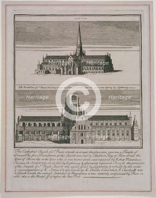 St Paul's Cathedral (old), London, c1650-80. Artist: Anon