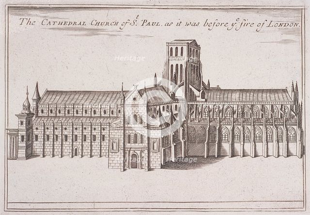 St Paul's Cathedral (old), London, c1666-80. Artist: Anon