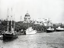 St Paul's Cathedral and the Embankment, London, c1955. Creator: Arthur Charles Kirby Ware