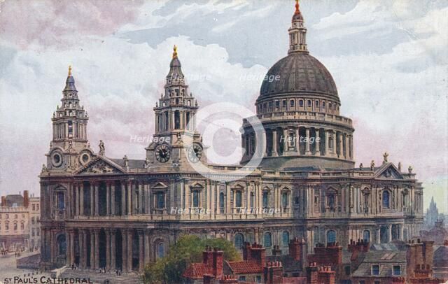 'St. Paul's Cathedral', c1910. Artist: Unknown.