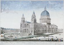 St Paul's Cathedral, City of London, 1755. Artist: NJB de Poilly