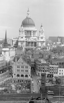 St Paul's Cathedral, City of London, 1950s. Artist: Eric de Maré