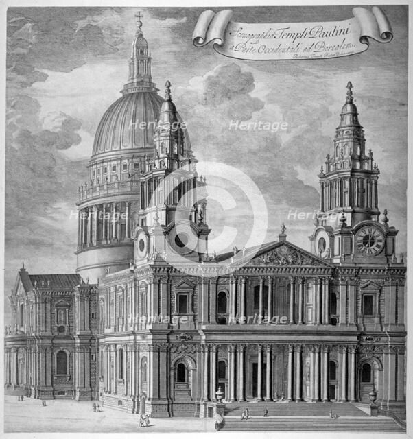 St Paul's Cathedral, City of London, c1715.                                             Artist: Anon