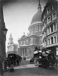 St Paul's Cathedral from Cannon Street, City of London, 1905. Artist: Campbell's Press Studios Limited