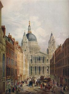 St Paul's Cathedral, Looking Up Ludgate Hill London, 1925. Artist: Lloyd Brothers