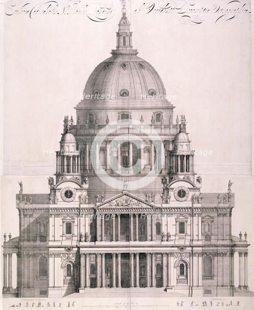 St Paul's Cathedral, London, 1702. Artist: Simon Gribelin