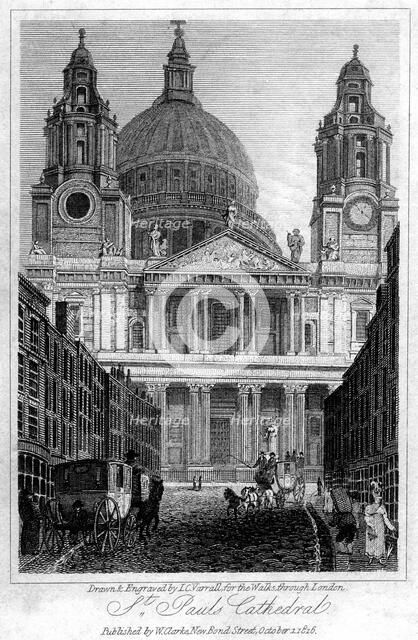 St Paul's Cathedral, London, 1816.Artist: JC Varrall