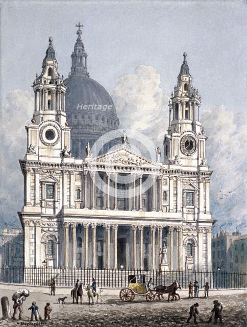 St Paul's Cathedral, London, 1810. Artist: George Shepherd