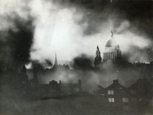 St Paul's Cathedral, London, during the Blitz, World War II, 29 December 1940