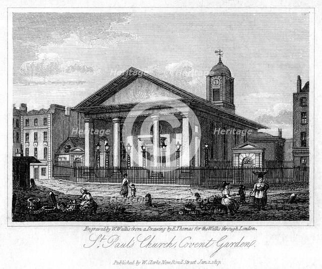 St Paul's Church, Covent Garden, Westminster, London, 1817.Artist: W Wallis