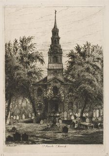 St. Paul's Chapel, New York (from Scenes of Old New York), 1877. Creator: Henry Farrer