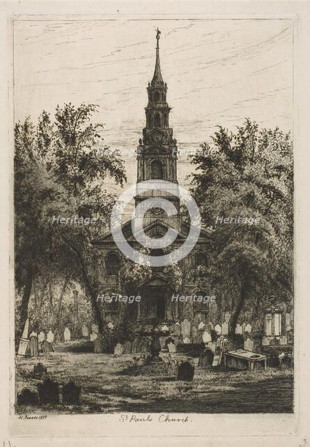 St. Paul's Chapel, New York (from Scenes of Old New York), 1877. Creator: Henry Farrer.