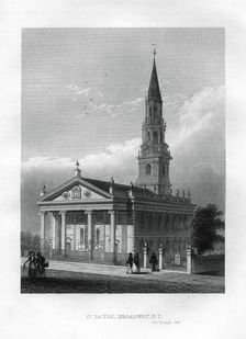 St Paul's Chapel, Broadway, New York, 1855