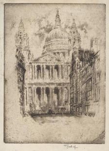 St. Paul's, Fleet Street, London, 1905. Creator: Joseph Pennell