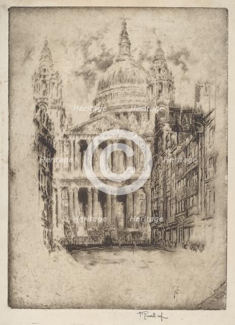 St. Paul's, Fleet Street, London, 1905. Creator: Joseph Pennell.