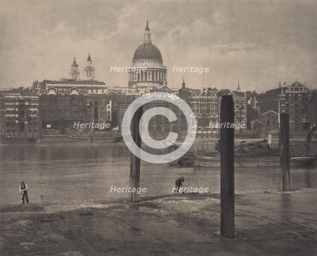 St Pauls from Bankside, 1920s. Creator: Harry Moult.