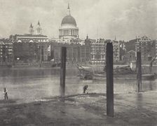 St Pauls from bankside. From the album: Photograph album - London, 1920s. Creator: Harry Moult