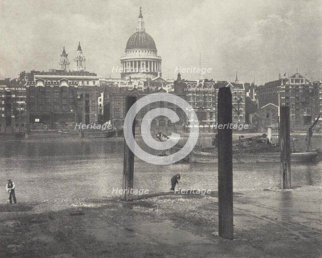St Pauls from bankside. From the album: Photograph album - London, 1920s. Creator: Harry Moult.