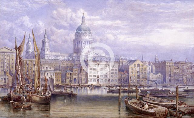 St Paul's from Bankside, London, 1883. Artist: William Richardson