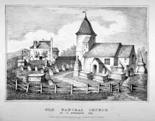 St Pancras Old Church, London, 1721. Artist: JC Deeley