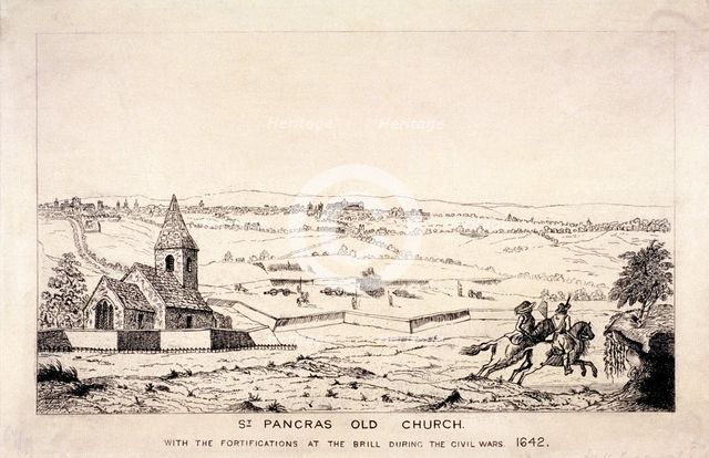 St Pancras Old Church, London,  (c1850?). Artist: Anon