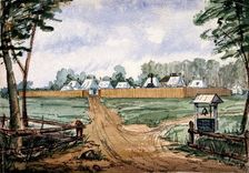 St Pancras Smallpox Hospital, London: housed in a tented camp at Finchley, 1881. Creator: Frank Collins