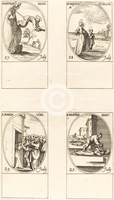 St. Pantaleon; Sts. Nazarius and Celsus; St. Martha; St. Beatrice. Creator: Jacques Callot.