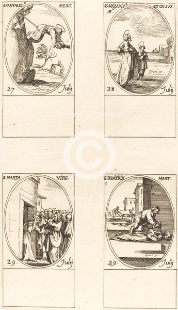 St. Pantaleon; Sts. Nazarius and Celsus; St. Martha; St. Beatrice. Creator: Jacques Callot.
