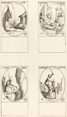 St. Paphnutius; Sts. Macedonius and Theodulus; St. Amatus; St. Cornelias. Creator: Jacques Callot