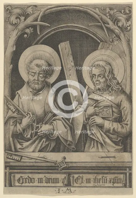 St. Peter and St. Andrew, from The Apostles. Creator: Israhel van Meckenem.
