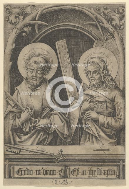 St. Peter and St. Andrew, from The Apostles. Creator: Israhel van Meckenem.