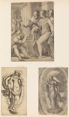 St. Peter and St. John Curing the Lame Man, Virgin and Child, ca. 1543-60. Creator: Andrea Schiavone