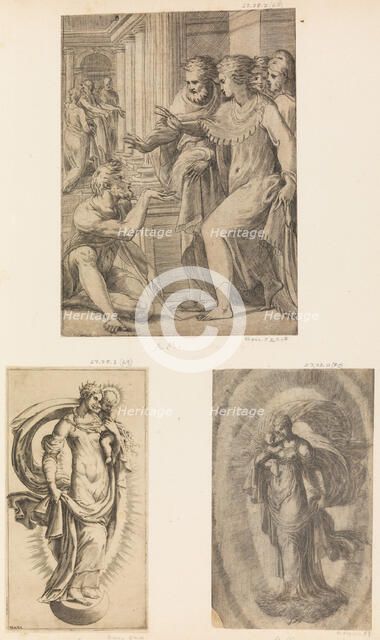 St. Peter and St. John Curing the Lame Man, Virgin and Child, ca. 1543-60. Creator: Andrea Schiavone.