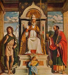 St. Peter Enthroned with St. John the Baptist and St. Paul 1515-1516, (1930). Creator: Giovanni Battista Cima da Conegliano