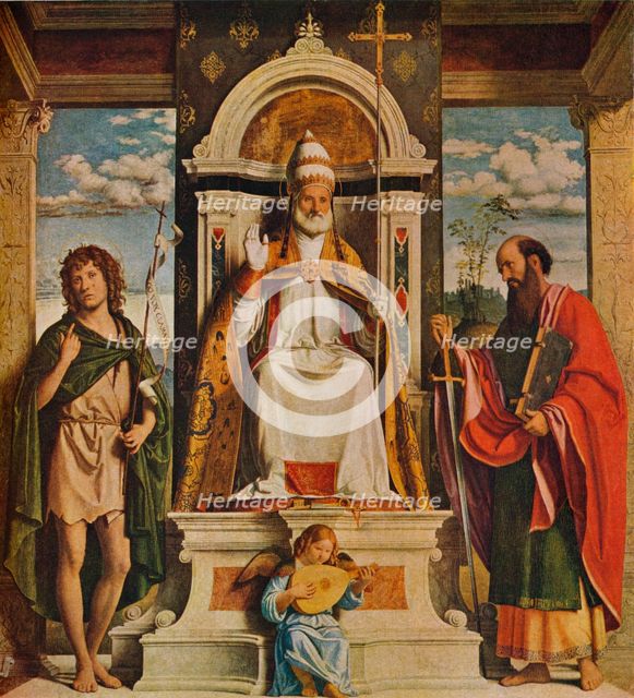 'St. Peter Enthroned with St. John the Baptist and St. Paul', 1515-1516, (1930). Creator: Giovanni Battista Cima da Conegliano.