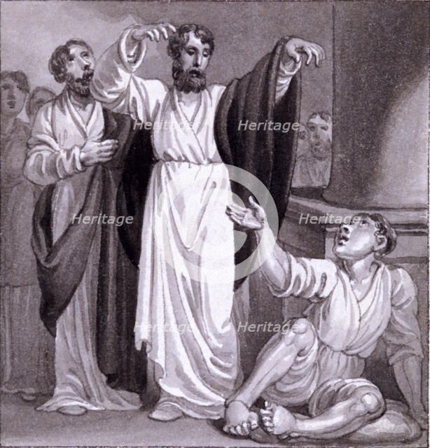 'St Peter healing the Cripple at Lystra', c1810-c1844. Artist: Henry Corbould 