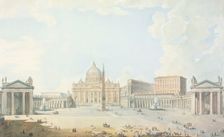 St. Peter's, the Basilica and the Piazza, Unknown date. Creator: Francesco Panini