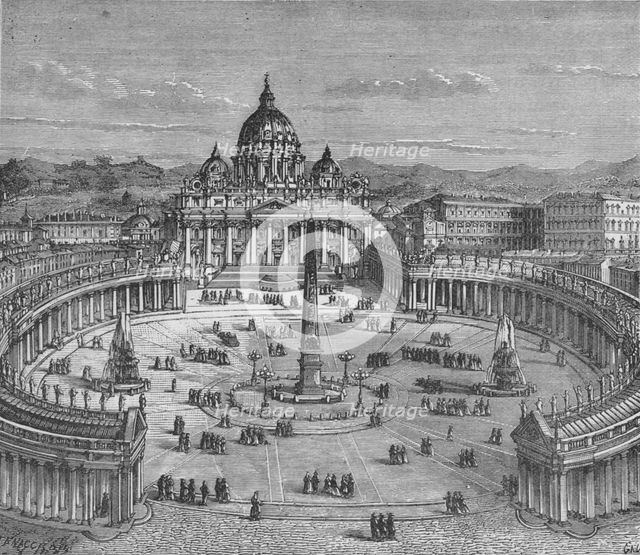 'St. Peter's and the Vatican', c1880. Artist: Unknown.