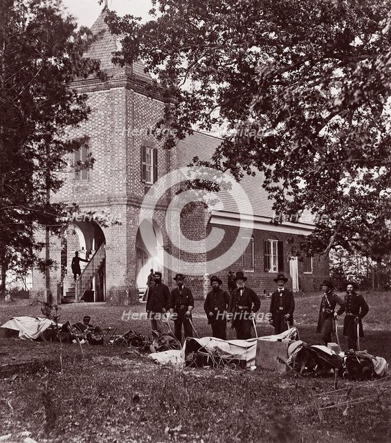 St. Peter's Church near White House, Where Washington was Married. General E. V. Sumner..., 1861-65. Creator: Alexander Gardner.