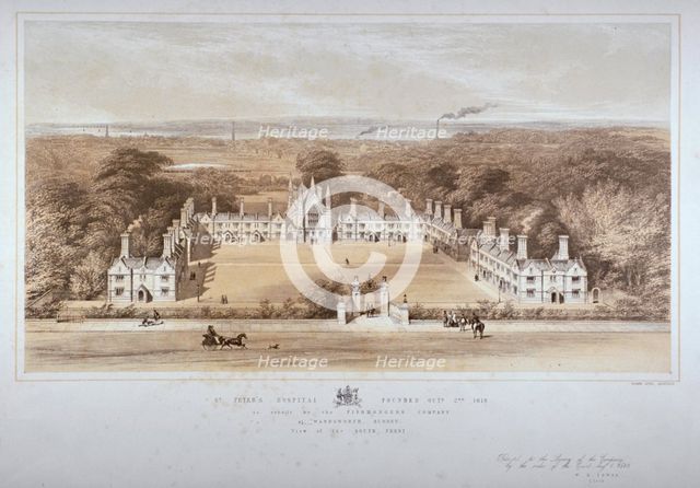St Peter's Hospital, East Hill, Wandsworth, London, 1849.                                          Artist: Anon