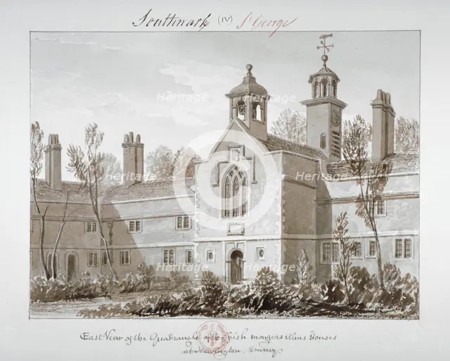 St Peter's Hospital, Southwark, London, 1827. Artist: John Chessell Buckler