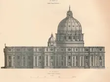 St. Peter's - north flank elevation 1889. Creator: George Aikman