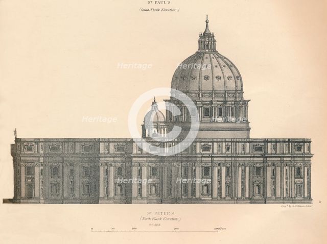 'St. Peter's - north flank elevation', 1889. Creator: George Aikman.