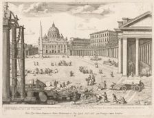 St. Peter's Basilica from "Prospectus Locurum Urbis Romae Insign[ium]", 1666. Creator: Lievin Cruyl (Flemish, c. 1640-c. 1720)