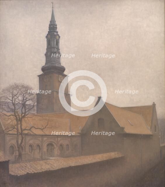 St. Peter's Church, Copenhagen, 1906. Creator: Vilhelm Hammershøi.