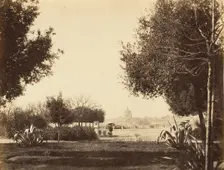 St. Peters from the Pincian Hill, 1853-56. Creator: Possibly by Jane Martha St. John