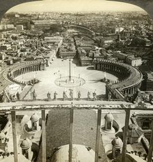 St Peter's Square from the dome of St Peter's Basilica, Rome, Italy