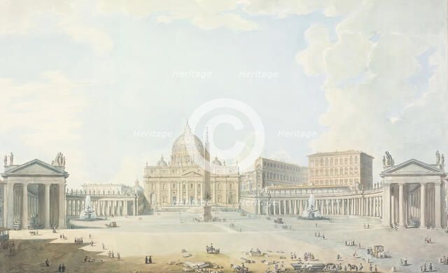 St. Peter's, the Basilica and the Piazza, Unknown date. Creator: Francesco Panini.